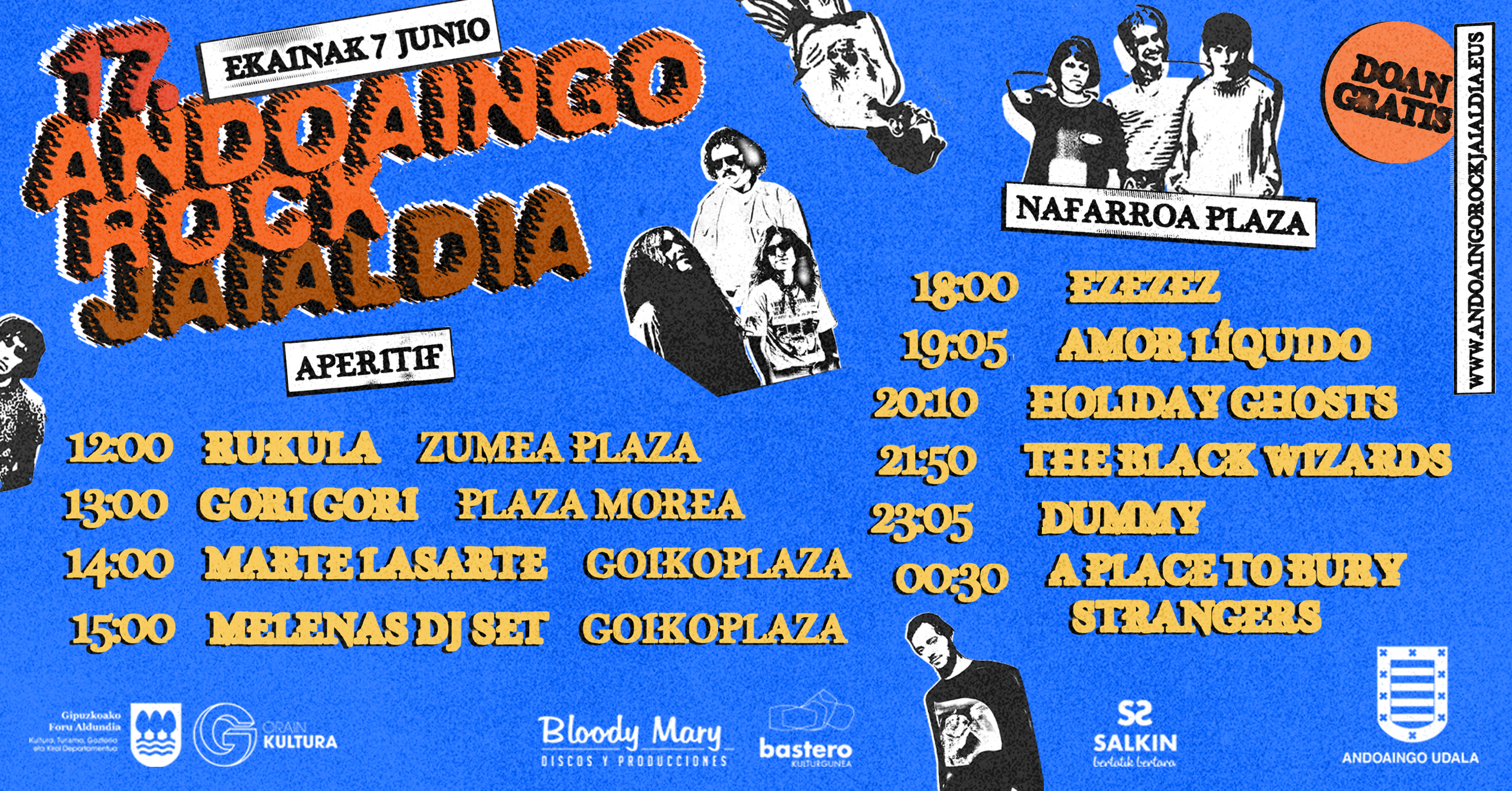 17. ANDOAINGO ROCK JAIALDIA: ORDUTEGIAK / HORARIOS