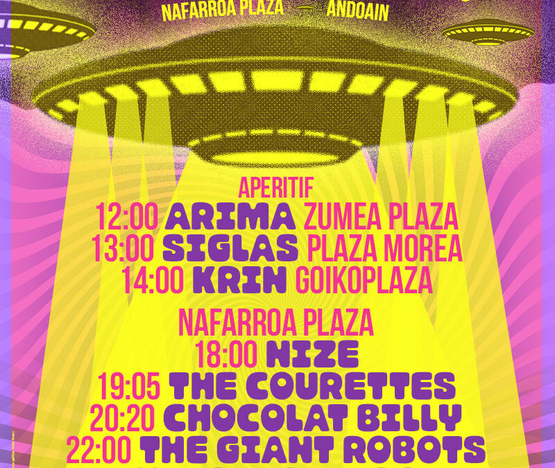 HORARIOS XV. ANDOAINGO ROCK JAIALDIA – EKAINAK 10 JUNIO – NAFARROA PLAZA (ANDOAIN)