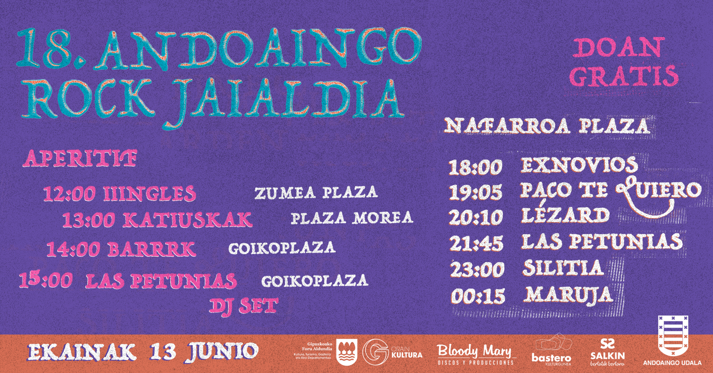 18. ANDOAINGO ROCK JAIALDIA: HORARIOS ACTUALIZADOS